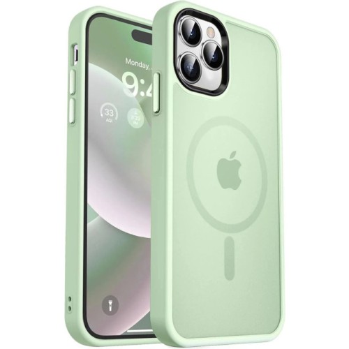 Θήκη iPhone 17 Air Matte Magnetic Series συμβατό με MagSafe φορτιστή, Πλάτη αντικραδασμική από Premium TPU Λαχανί + ΔΩΡΟ ΤΖΑΜΑΚΙ ΚΑΜΕΡΑΣ