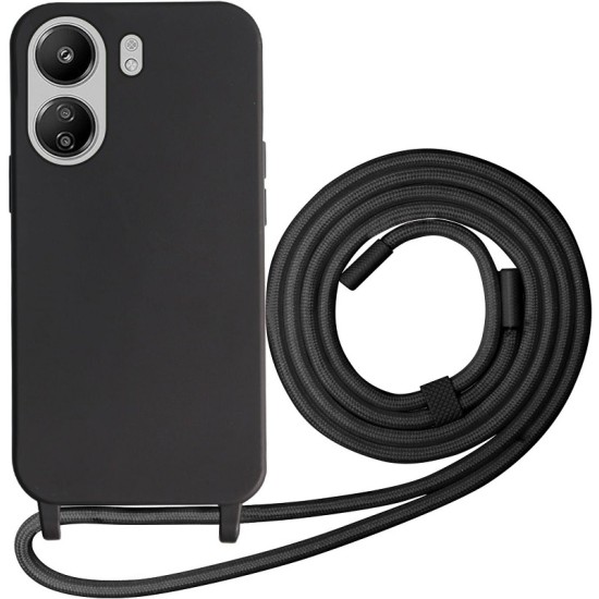 Back Cover Σιλικόνης 0.5mm με Λουράκι Μαύρο (Redmi 13C 4G / 13C 5G / Poco C65 4G) Back Cover Σιλικόνης 0.5mm με Λουράκι Μαύρο (Redmi 13C 4G / 13C 5G / Poco C65 4G)