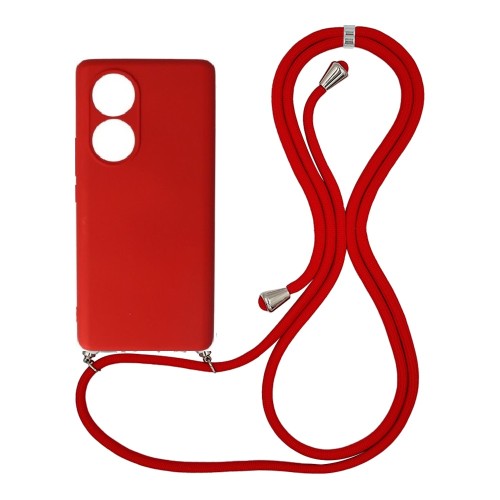 Back Cover Σιλικόνης με Λουράκι Κόκκινο TCL 50 5G