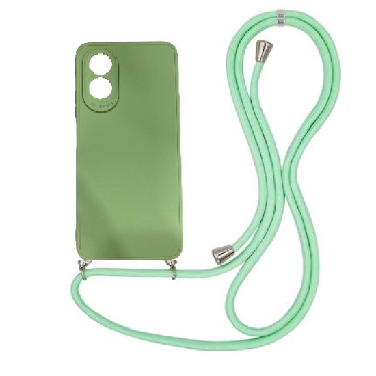 Back Cover Σιλικόνης με Λουράκι Λαχανί Oppo A38/ A18