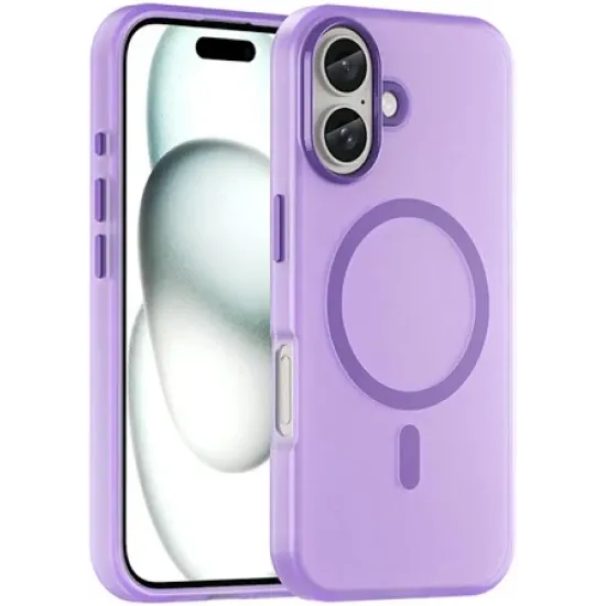 Θήκη iPhone 17 Air Matte Magnetic Series συμβατό με MagSafe φορτιστή, Πλάτη αντικραδασμική από Premium TPU Μωβ + ΔΩΡΟ ΤΖΑΜΑΚΙ ΚΑΜΕΡΑΣ