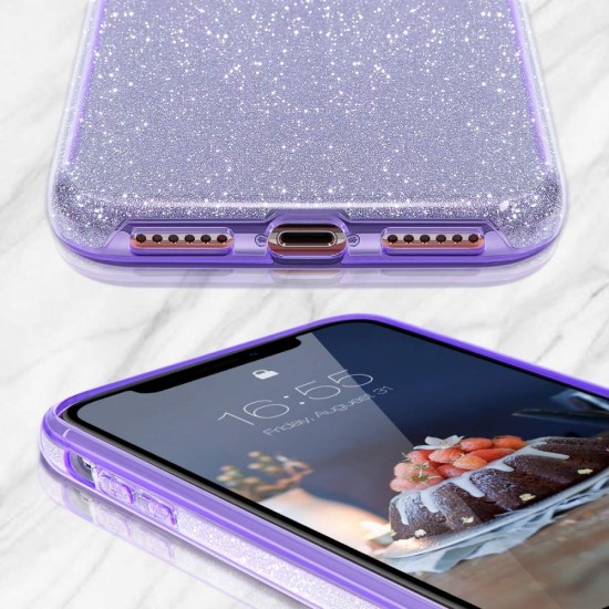 Glitter Back Cover Σιλικόνης Μωβ iPhone 17 Pro Max