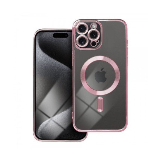 ELECTRO BACK COVER ΡΟΖ MAGNETIC CARD + ΔΩΡΟ ΤΖΑΜΑΚΙ ΚΑΜΕΡΑΣ (iPhone 15 Pro)