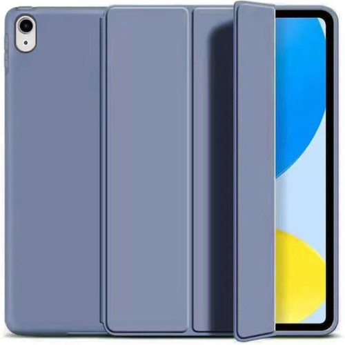 Samsung Galaxy Tab A8 10.5 (2021) X200 / X205 Tri-fold Stand CaseFlip Cover Μωβ Color and Back Silicone Transparent (oem)