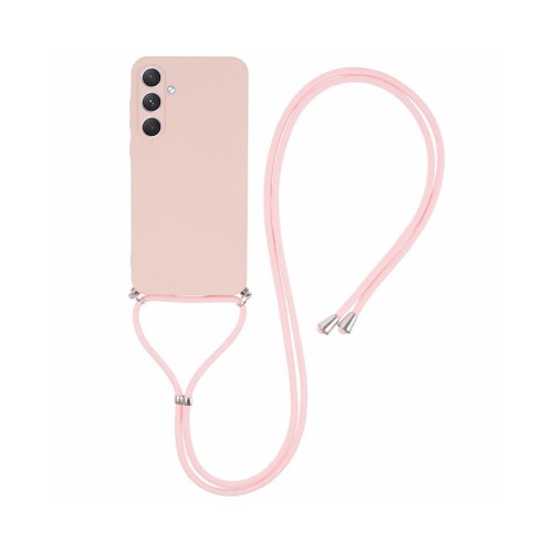  Back Cover Σιλικόνης με Λουράκι Ροζ (Galaxy A55)