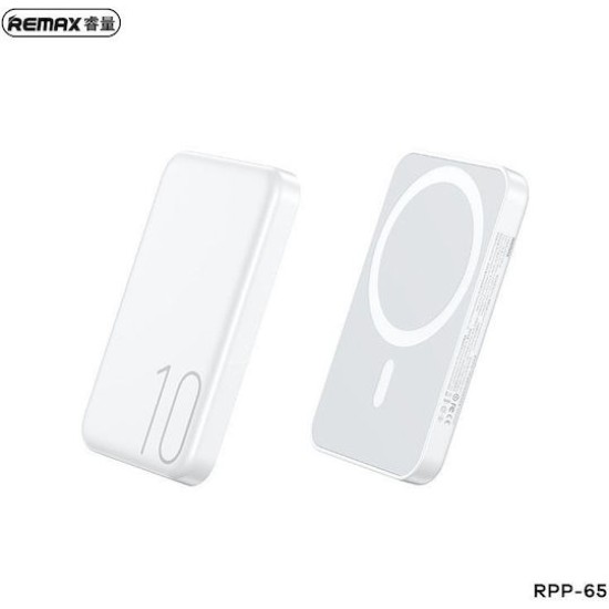 Remax RPP-65 MagSafe Power Bank 10000mAh 15W με Θύρα USB-C Λευκό Remax RPP-65 MagSafe Power Bank 10000mAh 15W με Θύρα USB-C Λευκό