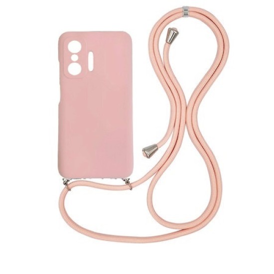 Back Cover Σιλικόνης με Λουράκι Ροζ (Xiaomi 11T / 11T Pro)