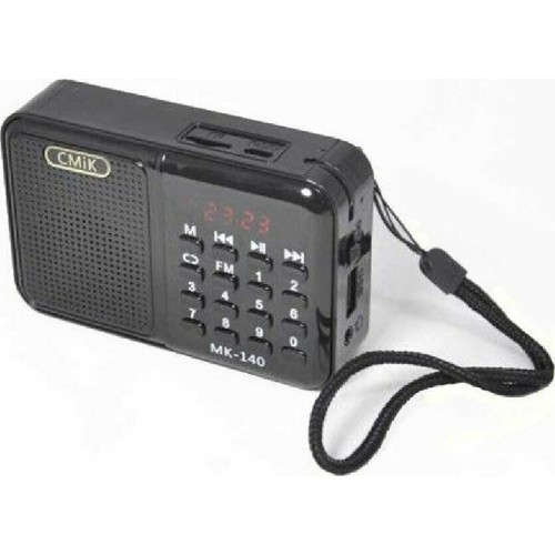 CMiK MK-140 Ραδιοφωνάκι Επαναφορτιζόμενο με USB Μαύρο Black