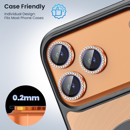 Προστασία Κάμερας Tempered Glass  Orange  iPhone 17Pro, iPhone 17 Pro Max