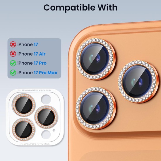 Προστασία Κάμερας Tempered Glass  Orange  iPhone 17Pro, iPhone 17 Pro Max