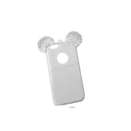 OEM Back Cover Σιλικόνης Glitter Ears As Mickey Άσπρη  P10