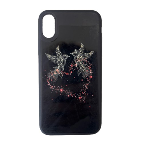 BACK COVER ΣΙΛΙΚΟΝΗΣ MATTE ΜΑΥΡΟ ΜΕ ΣΧΕΔΙΟ (iPhone X/Xs)