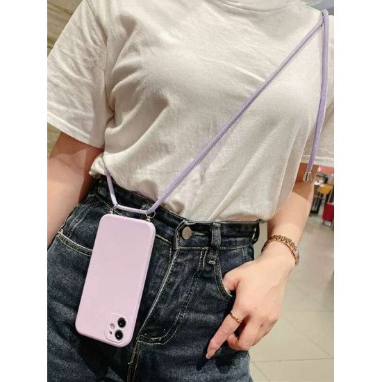 Back Cover Σιλικόνης με Λουράκι Λιλά (SAMSUNG GALAXY A50/ A30S/ A50S)