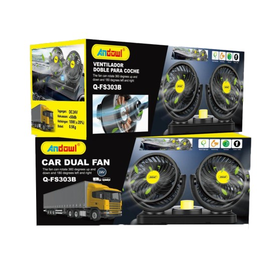 Andowl Ανεμιστήρας Αυτοκινήτου Διπλός 12V Q-FS303 36025101