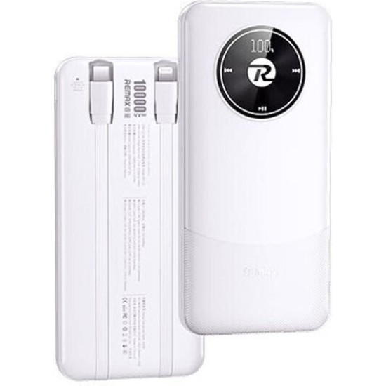 Remax Energy Eye Fast RPP-37 Power Bank 10000mAh με Θύρα USB-A και Θύρα USB-C Λευκό