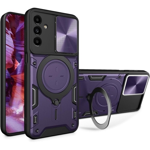Hybrid Shockproof Ring Back Cover Συνθετική Ανθεκτική Μωβ (Galaxy A25)