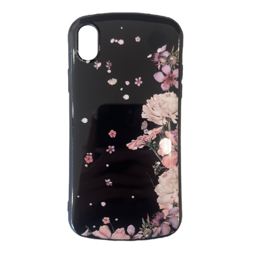 Back Cover Σιλικόνης Μαύρο με Σχέδιο Flowers (iPhone XR) Back Cover Σιλικόνης Μαύρο με Σχέδιο Flowers (iPhone XR)