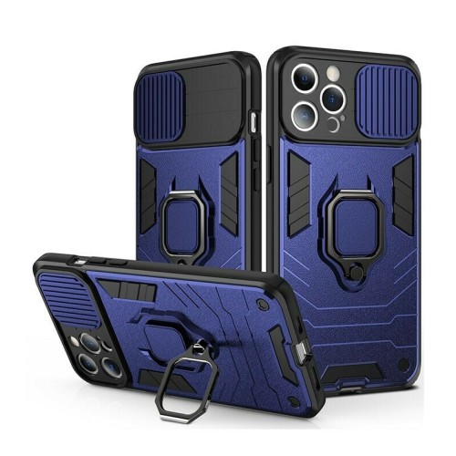 Sliding Camera Cover Σκληρή Θήκη με Δαχτυλίδι Blue (Apple iPhone 13 Pro Max)