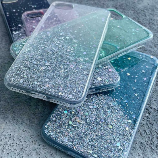 Star Glitter Back Cover Σιλικόνης Πράσινο (iPhone 13)