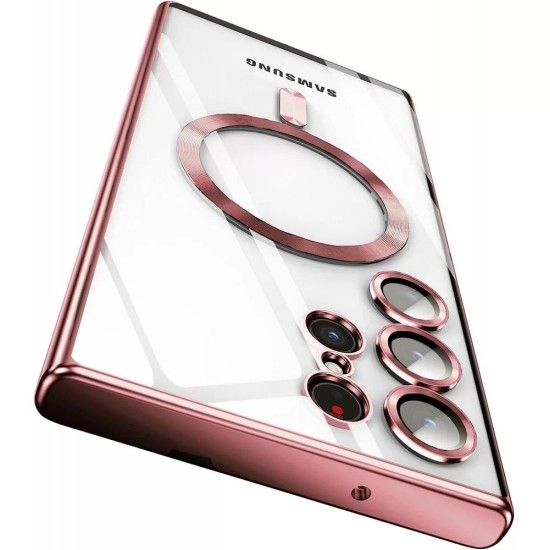 Oem Θήκη Back Cover Electro Magsafe Για Samsung Galaxy S25 Ultra Ροζ - Χρυσό