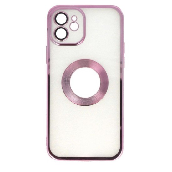 Electroplated Clear Case With Logo Ring For iPhone 11 Transparent / Pink