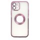 Electroplated Clear Case With Logo Ring For iPhone 11 Transparent / Pink