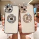 Luxury Plating Flash Diamond Silicone Phone Case For iPhone 14 Pro Max - Ασημί Luxury Plating Flash Diamond Silicone Phone Case For iPhone 14 Pro Max - Ασημί