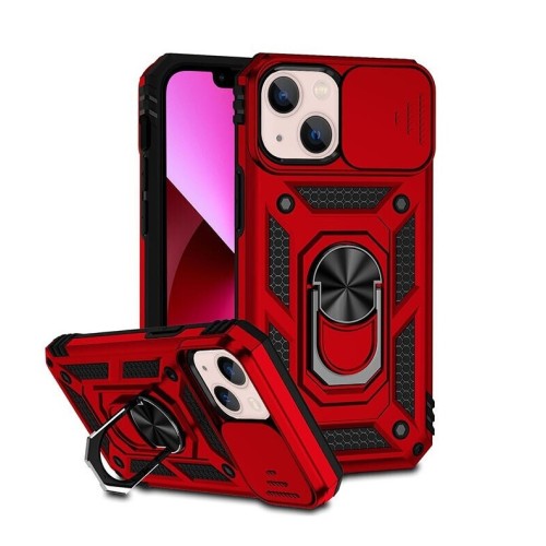 Sliding Camshield Σκληρή Θήκη με Δαχτυλίδι Red (Apple iPhone 14)