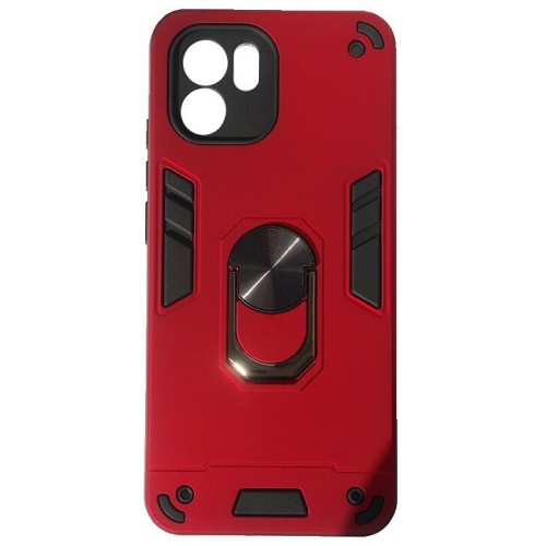 Xiaomi Redmi A1/A2/2022/ Hybrid Shockproof Armor Case Stand Metal Ring and Car Mount Holder Red (oem)