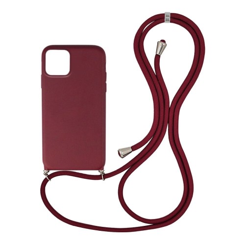 Back Cover με Λουράκι Μπορντό (iPhone 14 Pro)