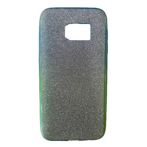  OEM Θήκη Σιλικόνης με Glitter Ασημί για Galaxy S7 Edge Πράσινο