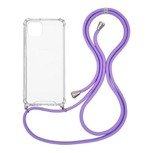 Back Cover Σιλικόνης Διάφανο & Λουράκι Λαιμού Λιλά Samsung Galaxy A53 