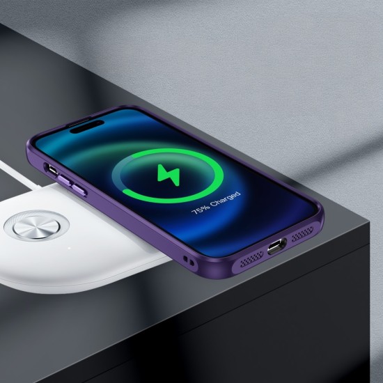 Θήκη Poco C85 Matte Magnetic Series συμβατό με MagSafe φορτιστή, Πλάτη αντικραδασμική από Premium TPU Μωβ Θήκη Poco C85 Matte Magnetic Series συμβατό με MagSafe φορτιστή, Πλάτη αντικραδασμική από Premium TPU Μωβ