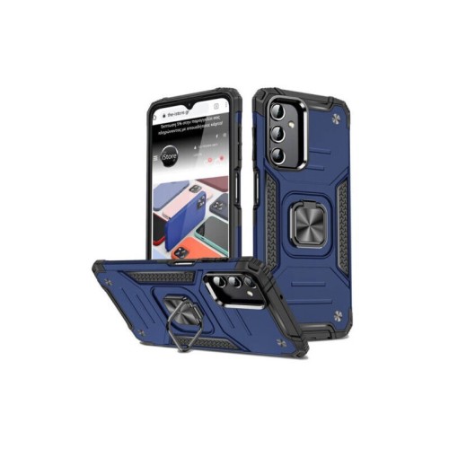 Θήκη Anti Fall for Samsung Galaxy A14 5G back over magnetic holder ring -Μπλέ Μπλε Θήκη πλάτης Σιλικόνη & Σκληρό πλαστικό