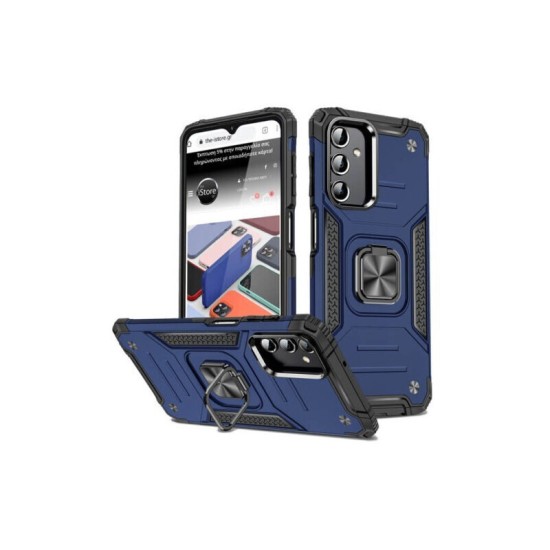 Θήκη Anti Fall for Samsung Galaxy A14 5G back over magnetic holder ring -Μπλέ Μπλε Θήκη πλάτης Σιλικόνη & Σκληρό πλαστικό