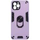 Hybrid Shockproof Armor Case With Rotating Ring για iPhone 15 Pro - Λιλά