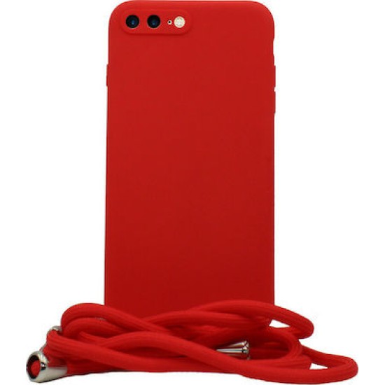 Iphone 7G/8G - Σιλικόνη Liquid Κόκκινο με κορδόνι (OEM)