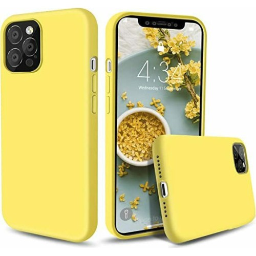 Senso Soft Touch Back Cover Σιλικόνης Κίτρινο (iPhone 12 / 12 Pro)