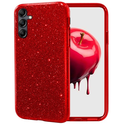 Liquid Glitter Silicone Case Red - Samsung Galaxy A34 Liquid Glitter Silicone Case Red - Samsung Galaxy A34