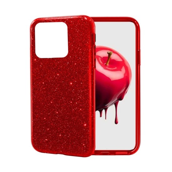 Glitter Shining Back Cover Κόκκινο (iPhone 16)