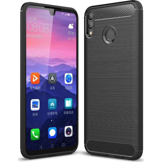 Θήκη πλάτης carbon για Huawei P Smart 2019  – Μαύρο