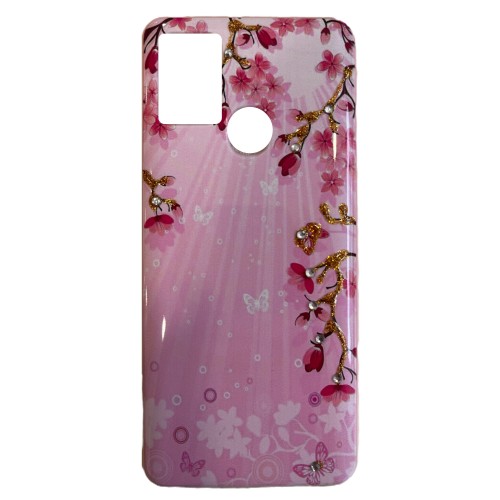 Θήκη Σιλικόνης σχέδιο flower stras Ροζ (Galaxy A21s) Θήκη Σιλικόνης σχέδιο flower stras Ροζ (Galaxy A21s)