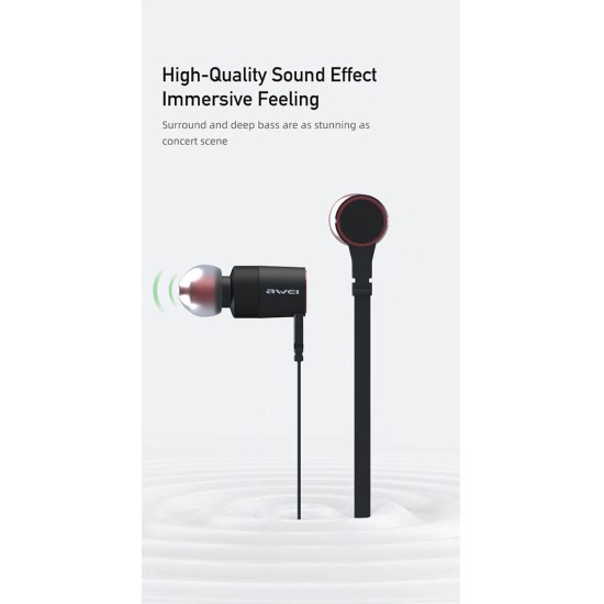 Awei PC-10T In-ear Handsfree Ακουστικά με Βύσμα USB-C Μαύρο - Χρυσό