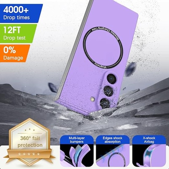 Case Shockproof Protective Cover With MagSafe for Samsung Galaxy Z Fold 6 - Λιλά