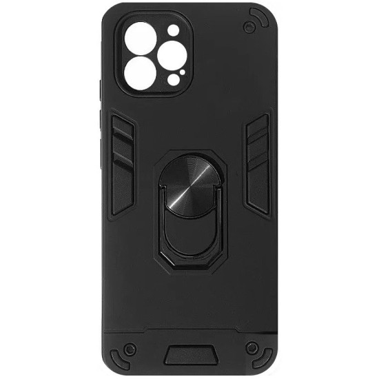 Hybrid Shockproof Armor Case With Rotating Ring για iPhone 15 Pro Max - Μαύρο