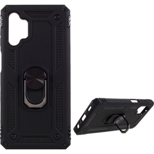 Samsung Galaxy A23 Hybrid Shockproof Armor Case Metal Rotating Ring Car Mount Holder Black (oem)