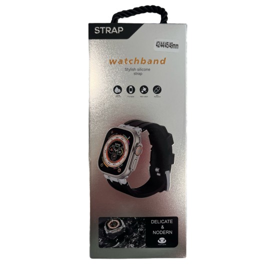 Λουράκι Σιλικόνης Μαύρο (Apple Watch 42 / 44 / 45 / 49 mm) Λουράκι Σιλικόνης Μαύρο (Apple Watch 42 / 44 / 45 / 49 mm)