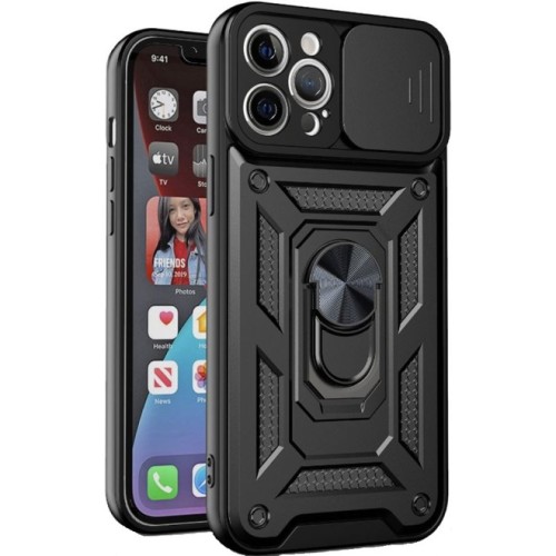 Sliding Camshield Σκληρή Θήκη με Δαχτυλίδι Μαύρο (iPhone 16 Pro Max)