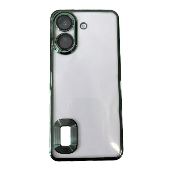 Luxury Soft Electroplated Phone Case For Redmi 13C Hollow Out Silicone Cases Cover - Πράσινο