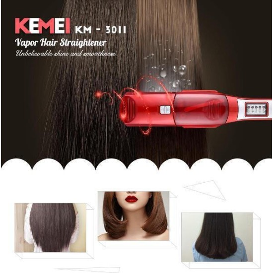Kemei KM-3011 Πρέσα Μαλλιών με Ατμό και Κεραμικές Πλάκες Ionic 65W Kemei KM-3011 Πρέσα Μαλλιών με Ατμό και Κεραμικές Πλάκες Ionic 65W